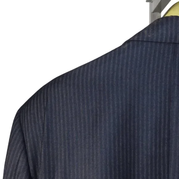Brioni Dark Navy Suit Jacket w/ Vertical Stripes